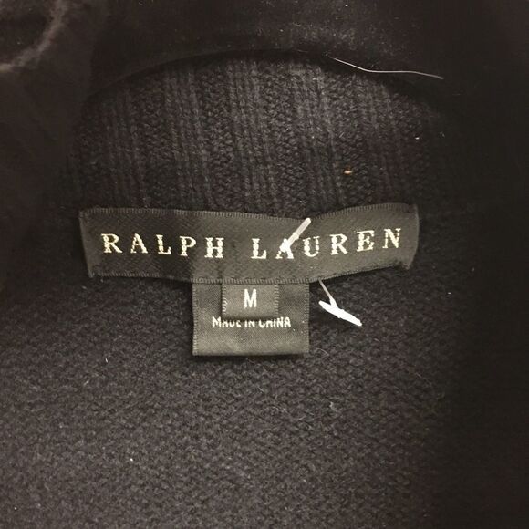 RALPH LAUREN Black LabelWool Cashmere Silk Open Cardigan Black M - Picture 6 of 7